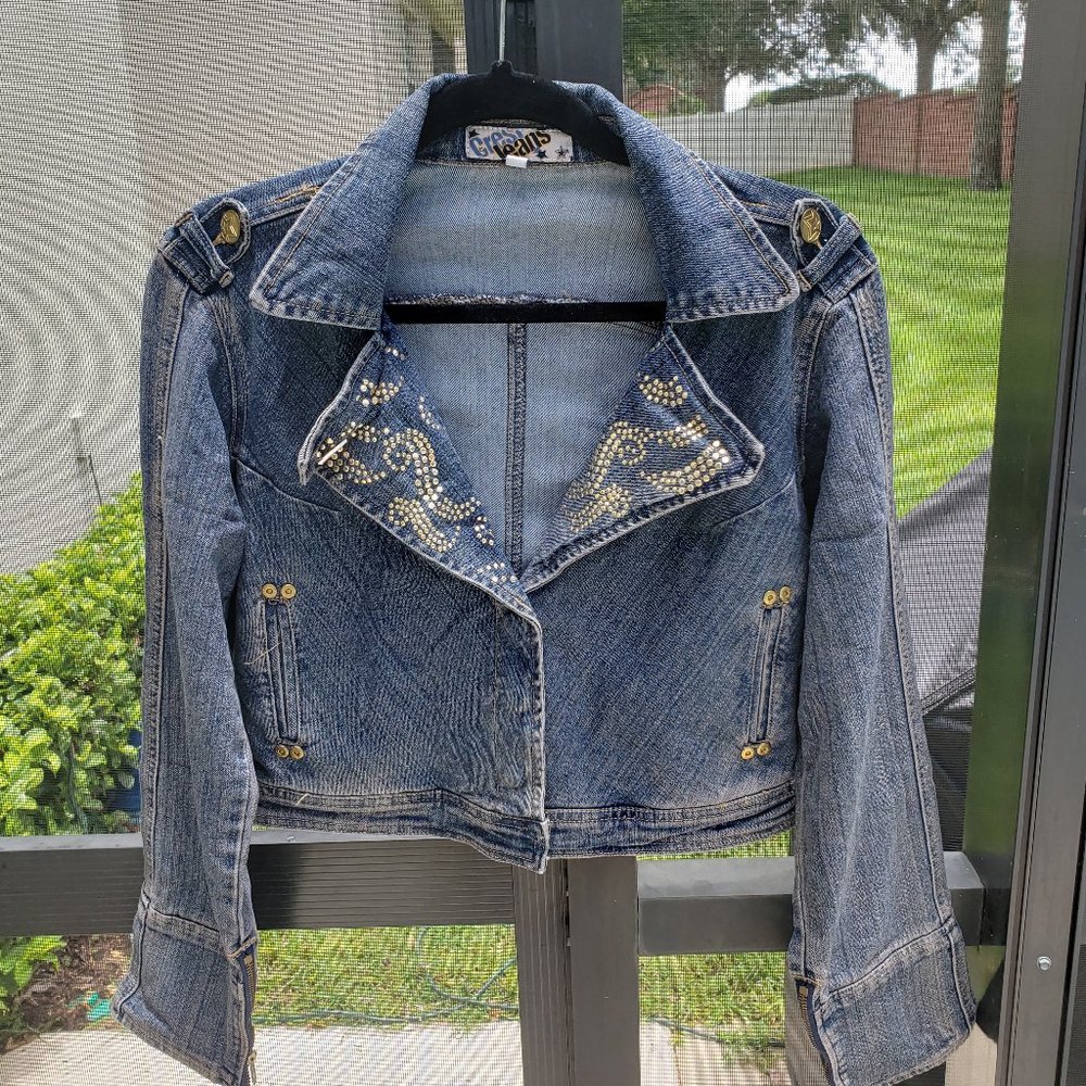Crest Jeans Denim Short Jacket Size L